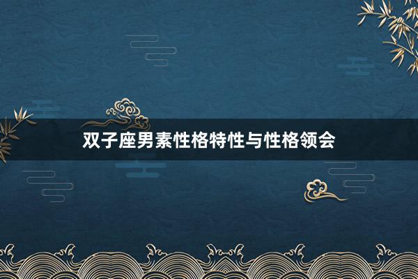 双子座男素性格特性与性格领会